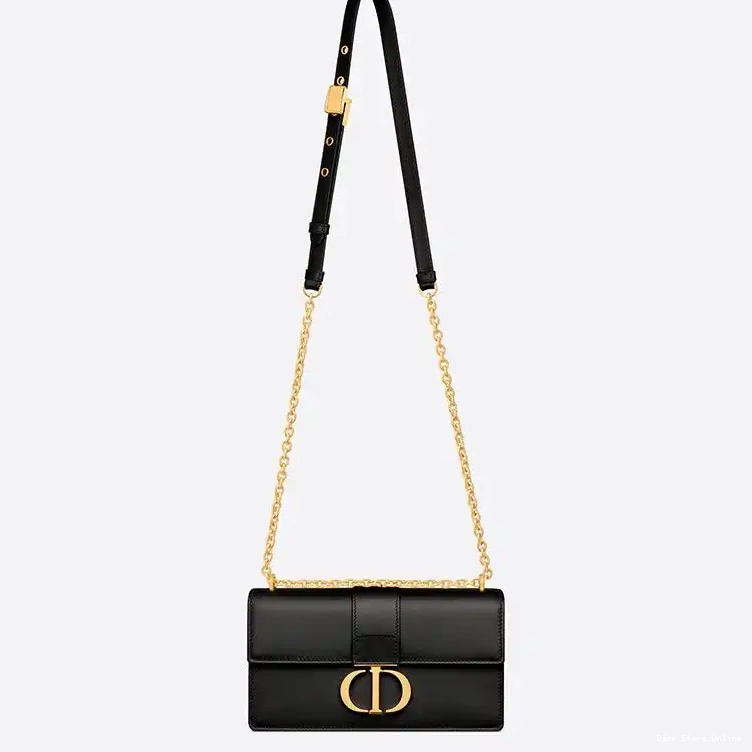 Cheap Calfskin 30 Dior Black Montaigne Bag East-West With Chain 0414 Hot Sale
